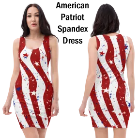 Dazzling American Patriotic Spandex Bodycon Dress