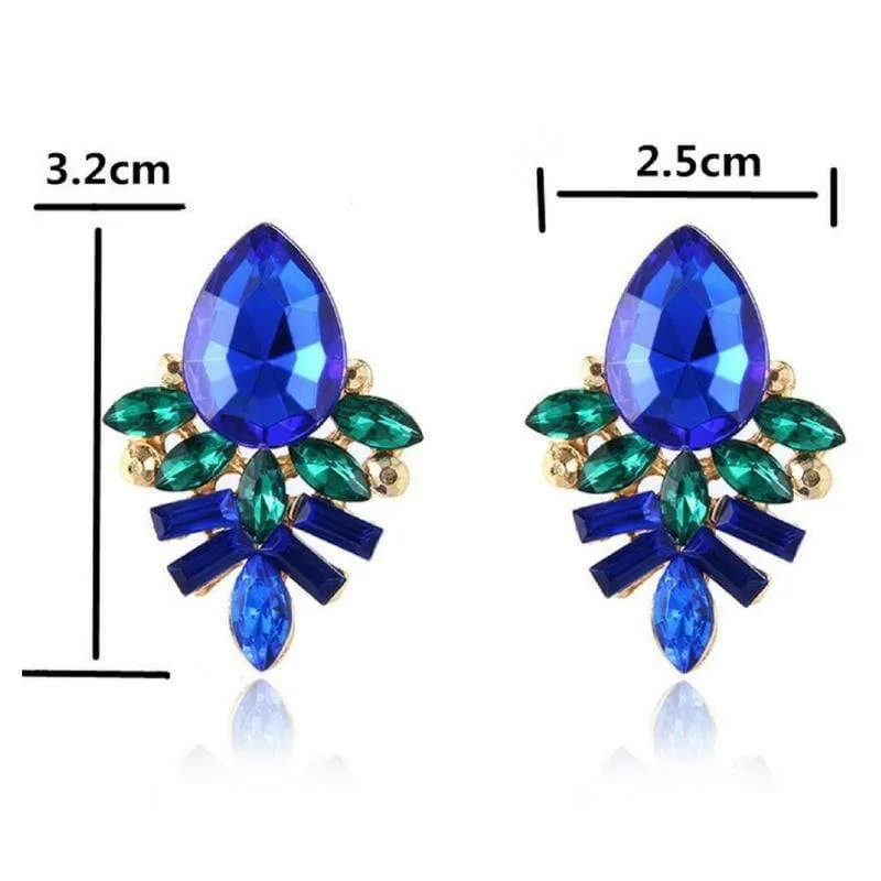 Drop It Like Its Hot Blue Gem Earrings