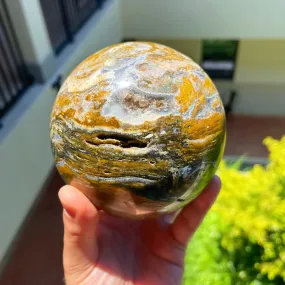 Druzy Ocean Jasper Sphere (Very Large)