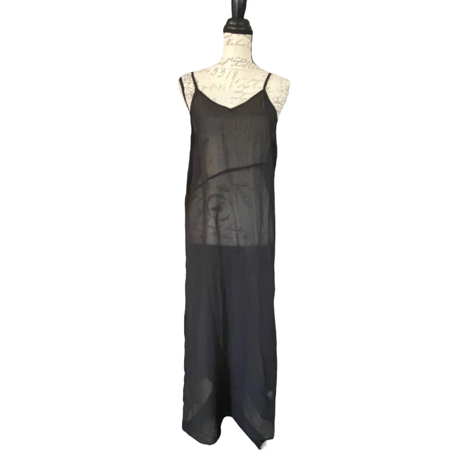 Ekouaer Black Sheer Maxi Swimsuit Cover Up Size Medium NEW