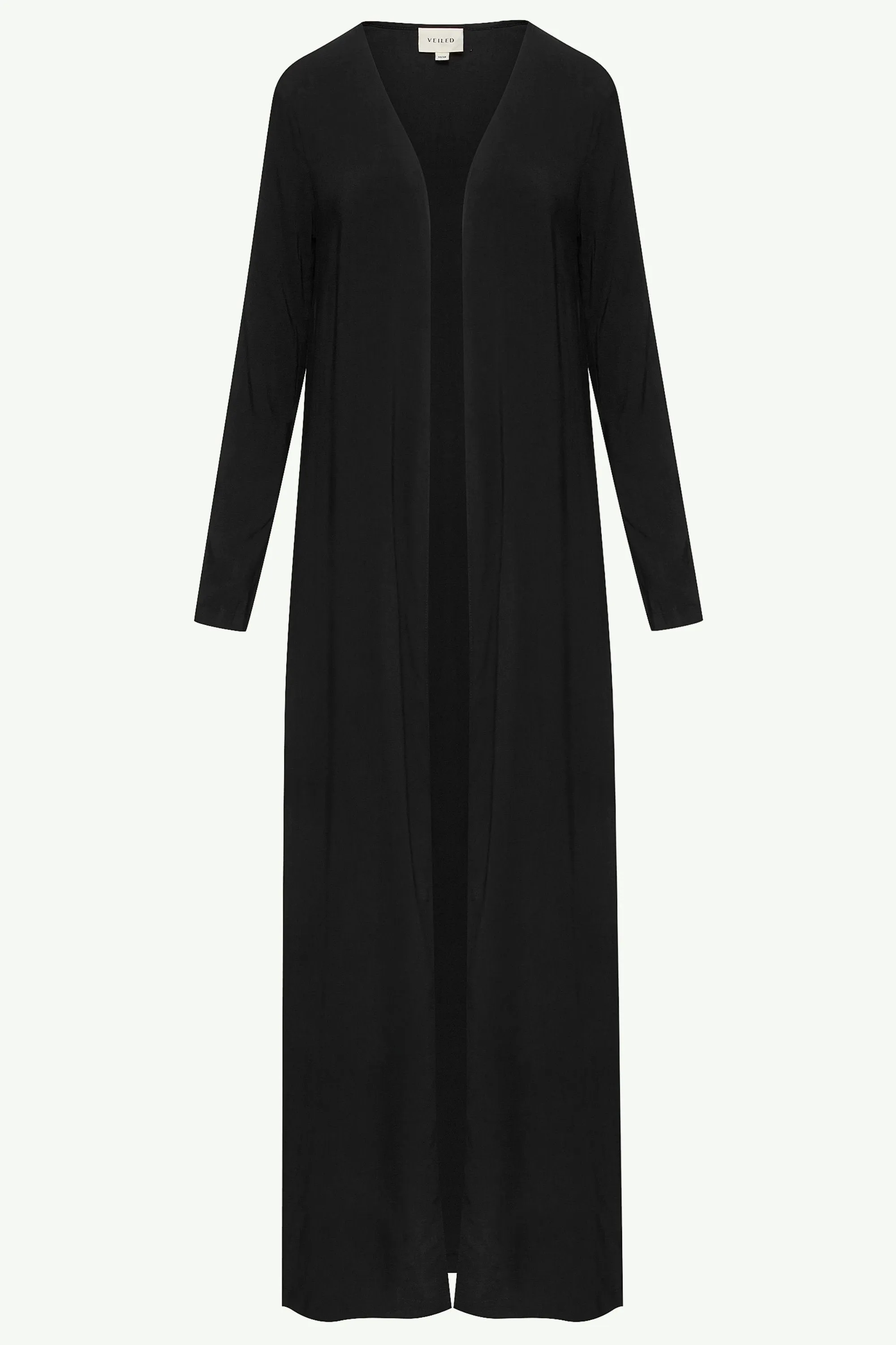 Essential Woven Open Abaya - Black