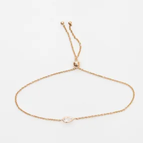 Floating Pear Diamond Bolo Bracelet