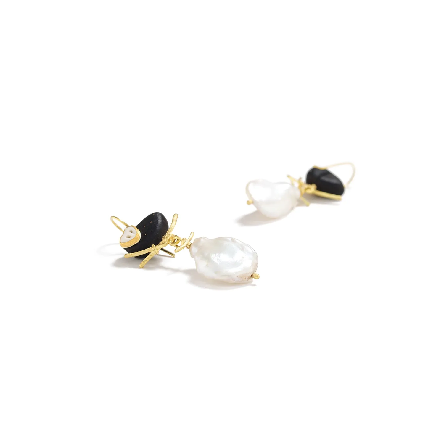 Fresh Water Pearl Owl Earring on Wire