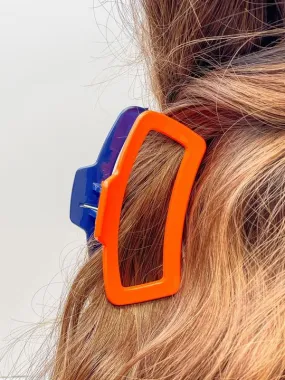 Game Day Claw Clips - Navy Blue & Orange