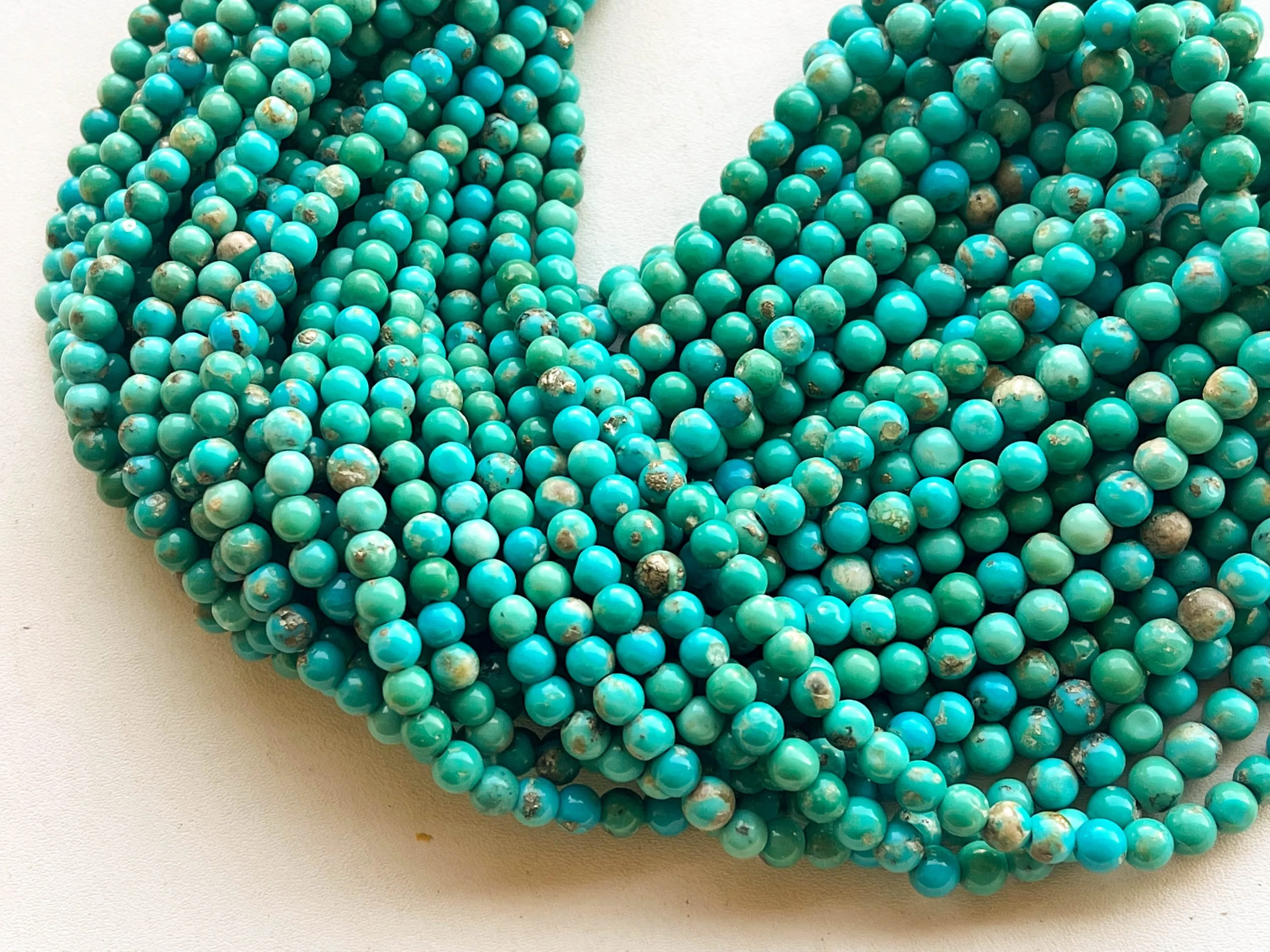 Genuine Arizona Turquoise Smooth Round Beads, Turquoise Gemstone Beads, Arizona Turquoise Gemstone Beads, Turquoise Beads, BFYJ161