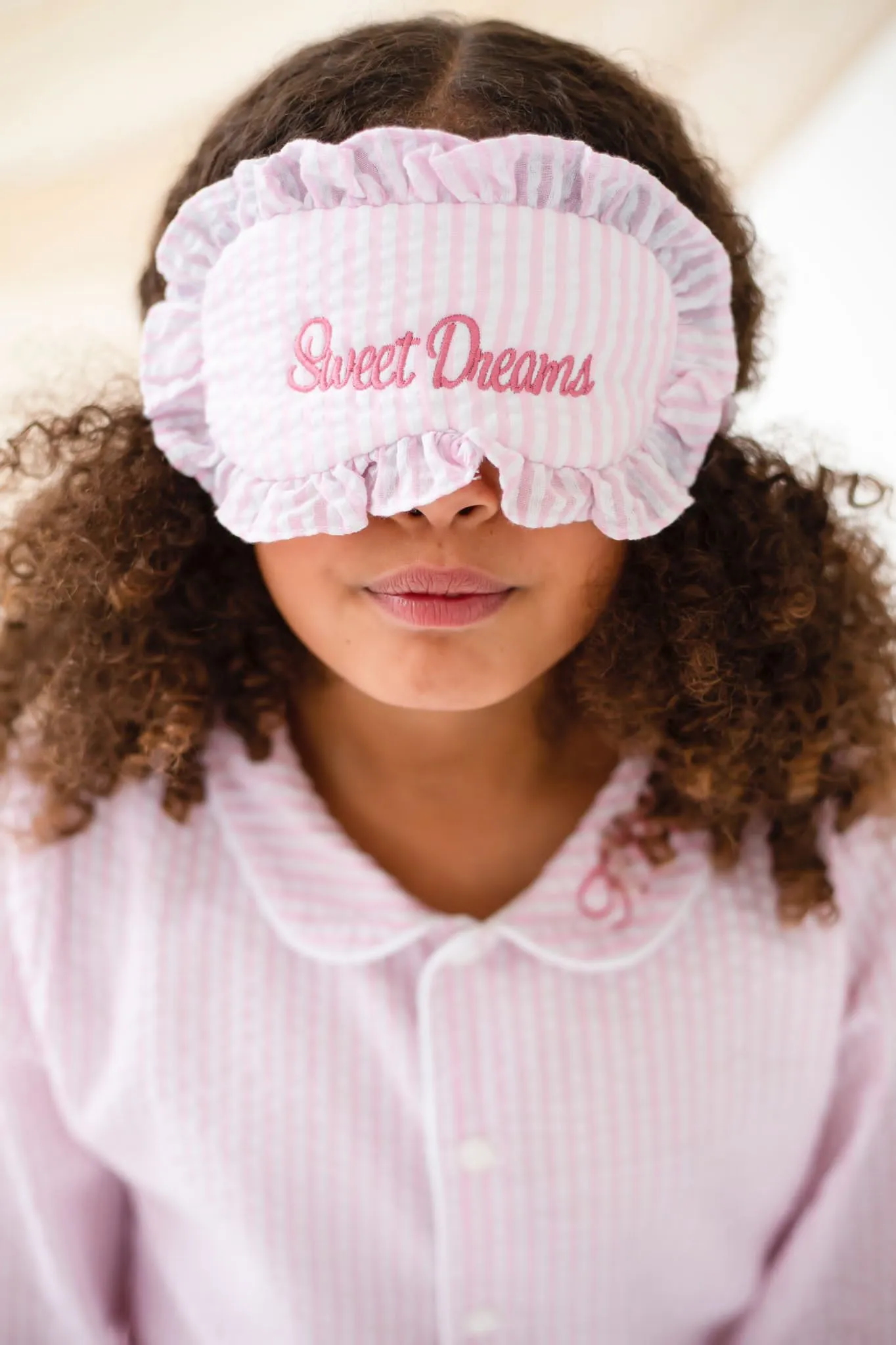 Girls Sweet Dreams Seersucker Eyemask