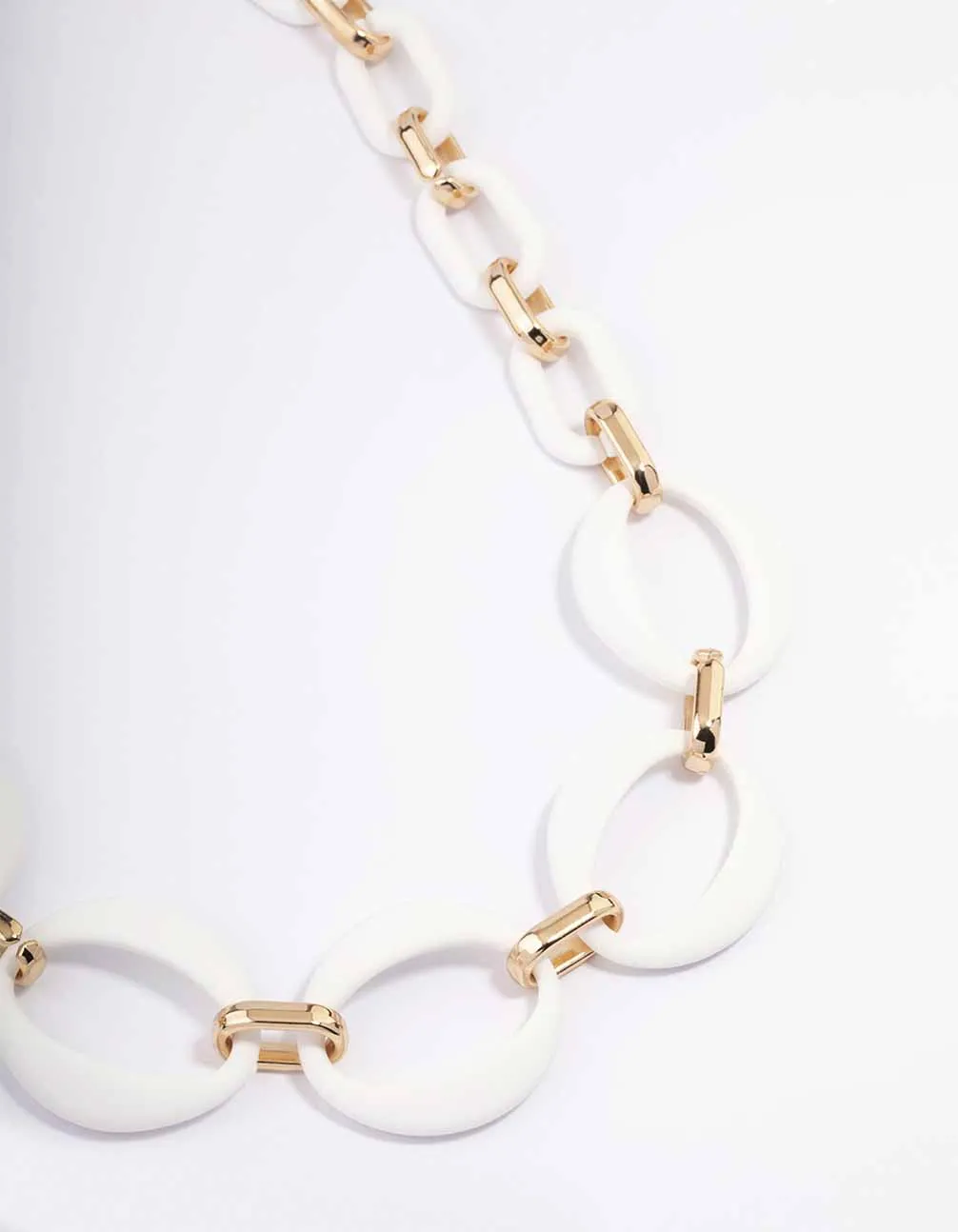 Gold Mixed Oval Link Short Necklace