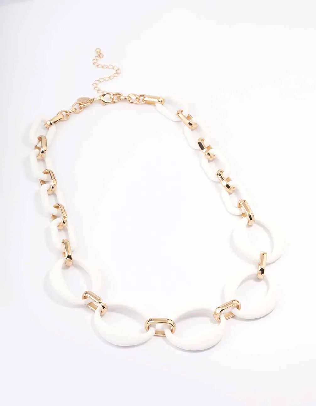 Gold Mixed Oval Link Short Necklace