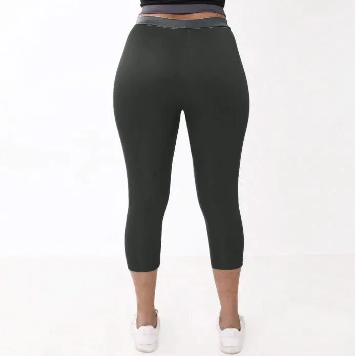 GymX  Black 3/4th Leggings - Sale