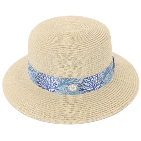 Hat Lily White Coral Blue