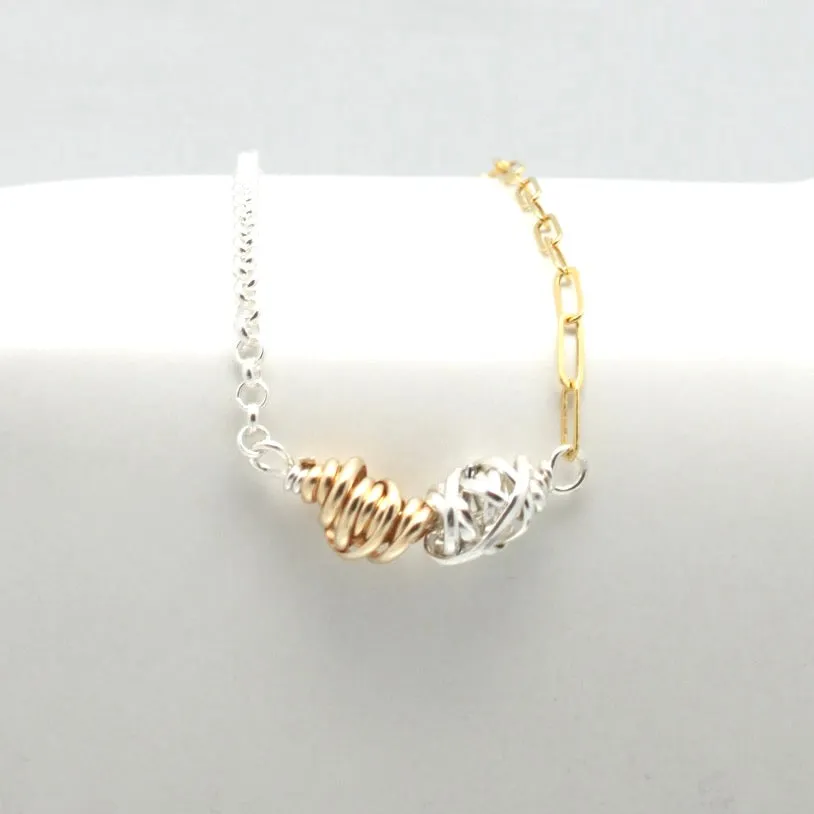 HERA Collection:  Hera Petite Gold Wrapped Silver Links