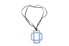 HERMES NECKLACE HORN LIGHT BLUE WITH DUST COVER