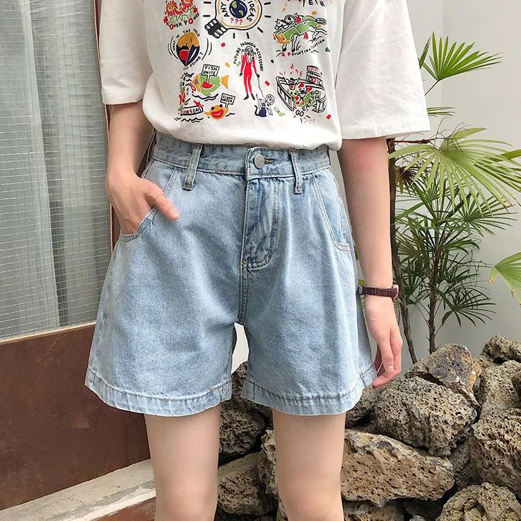 High-Waist Denim Shorts WI32