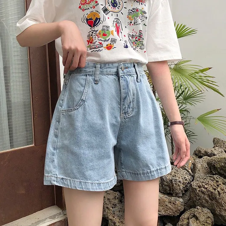 High-Waist Denim Shorts WI32