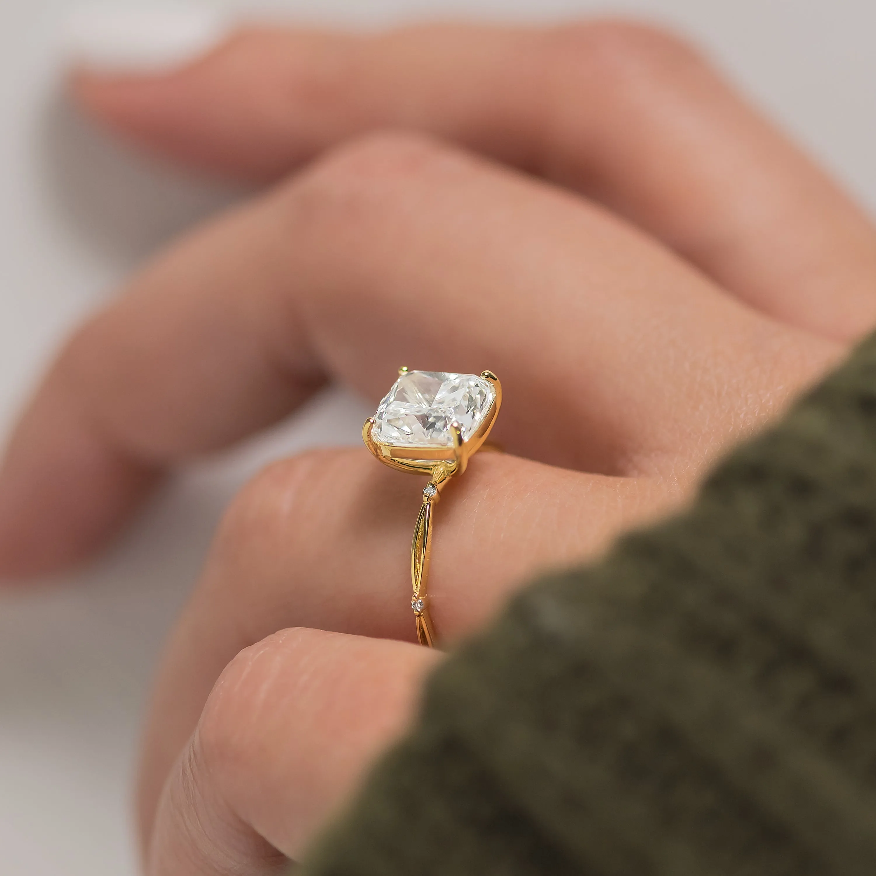 Hillside Ring, Cushion Cut