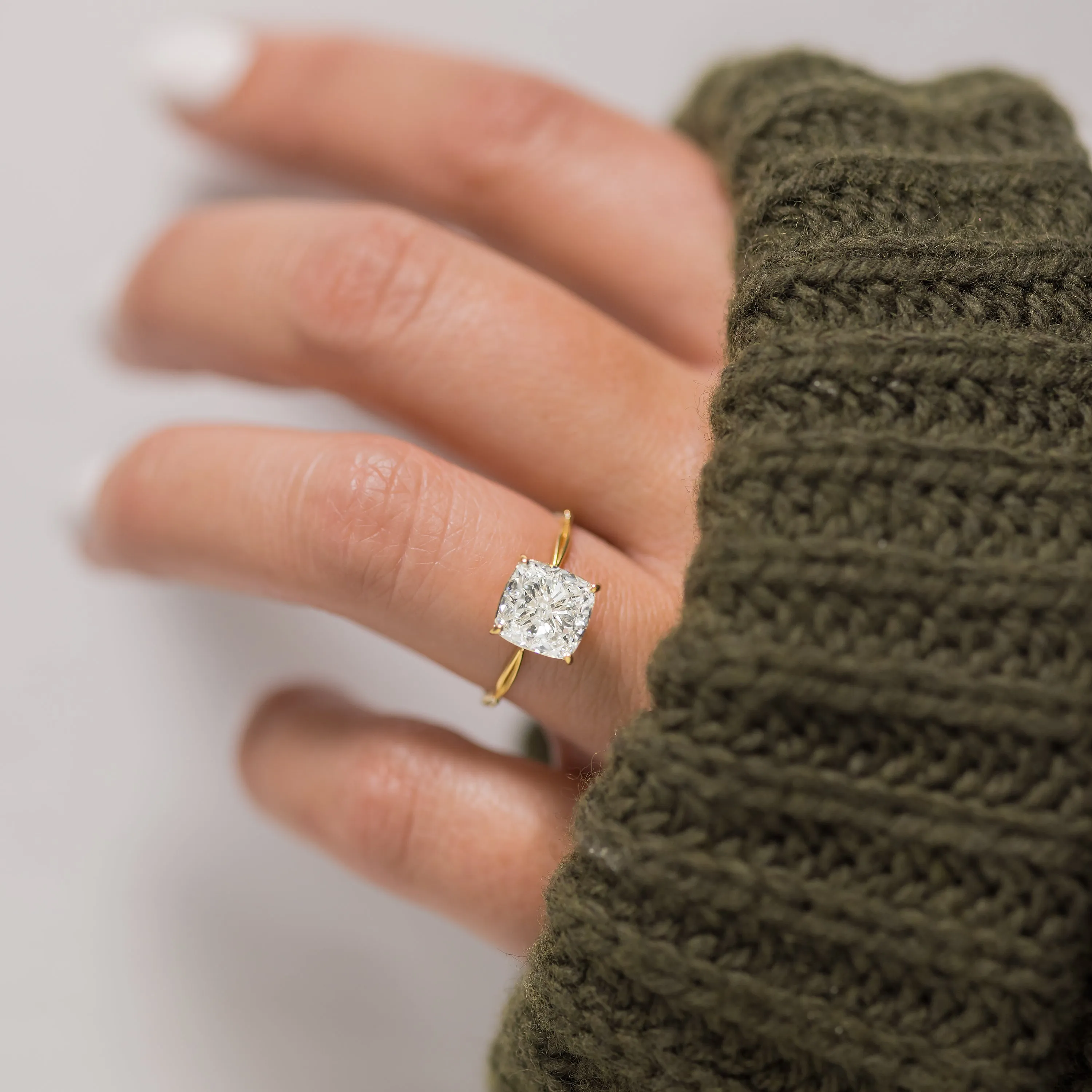 Hillside Ring, Cushion Cut