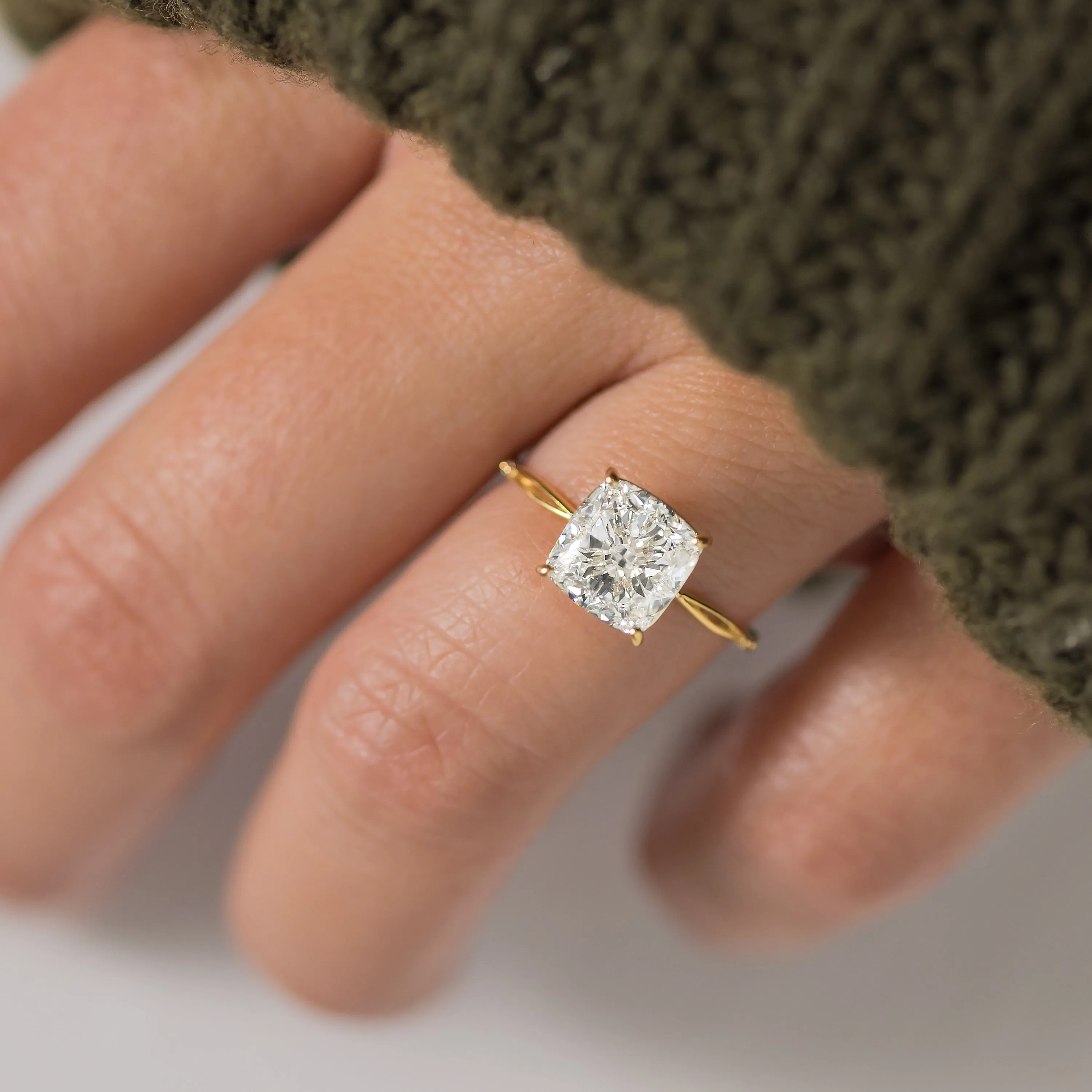 Hillside Ring, Cushion Cut