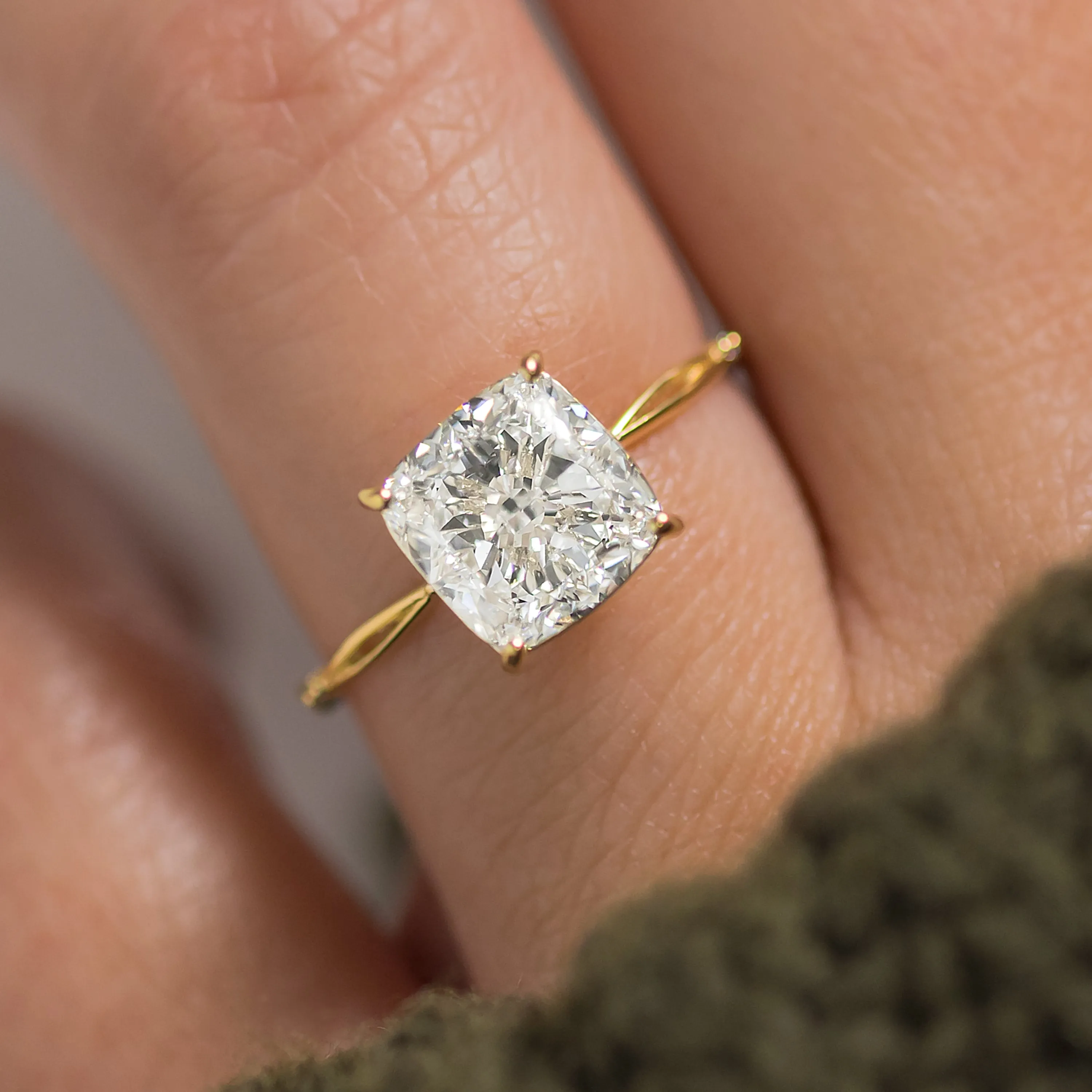 Hillside Ring, Cushion Cut