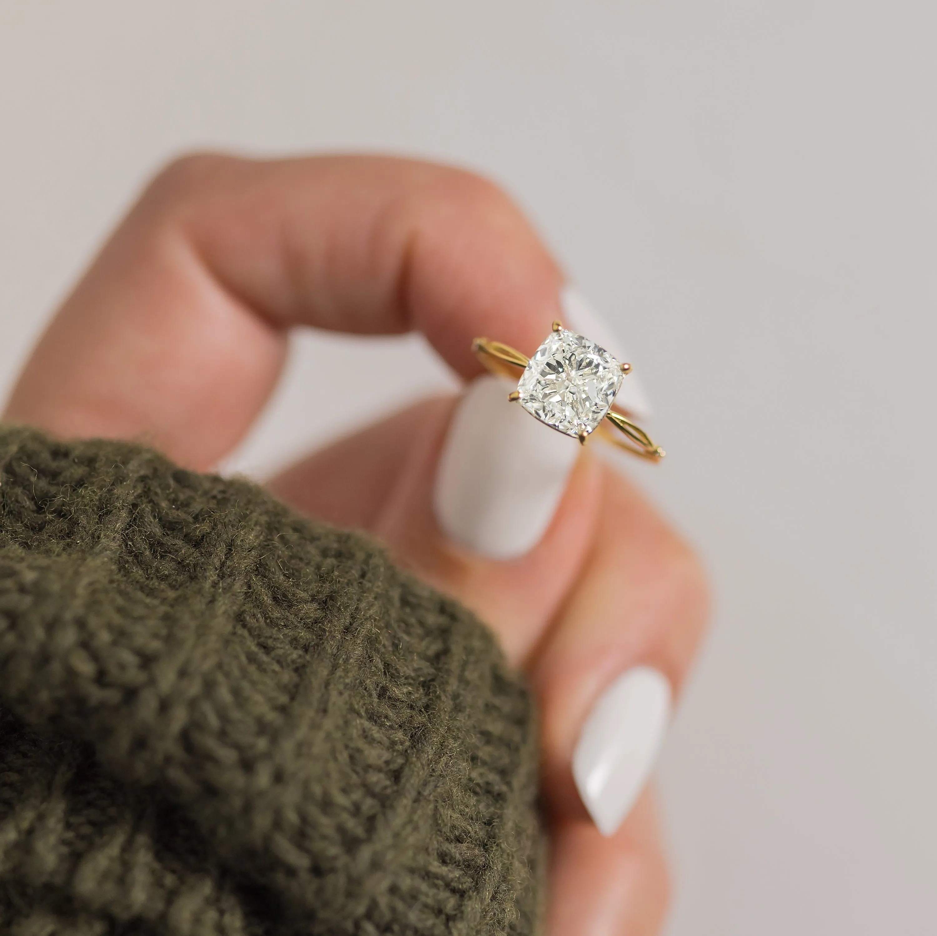 Hillside Ring, Cushion Cut