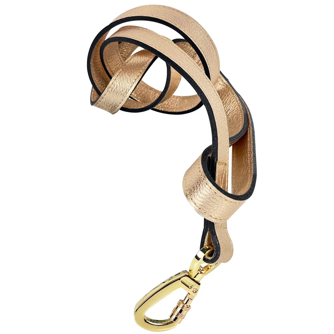 Imperial Dog Leash in Metallic Gold, Golden Shadow & Gold