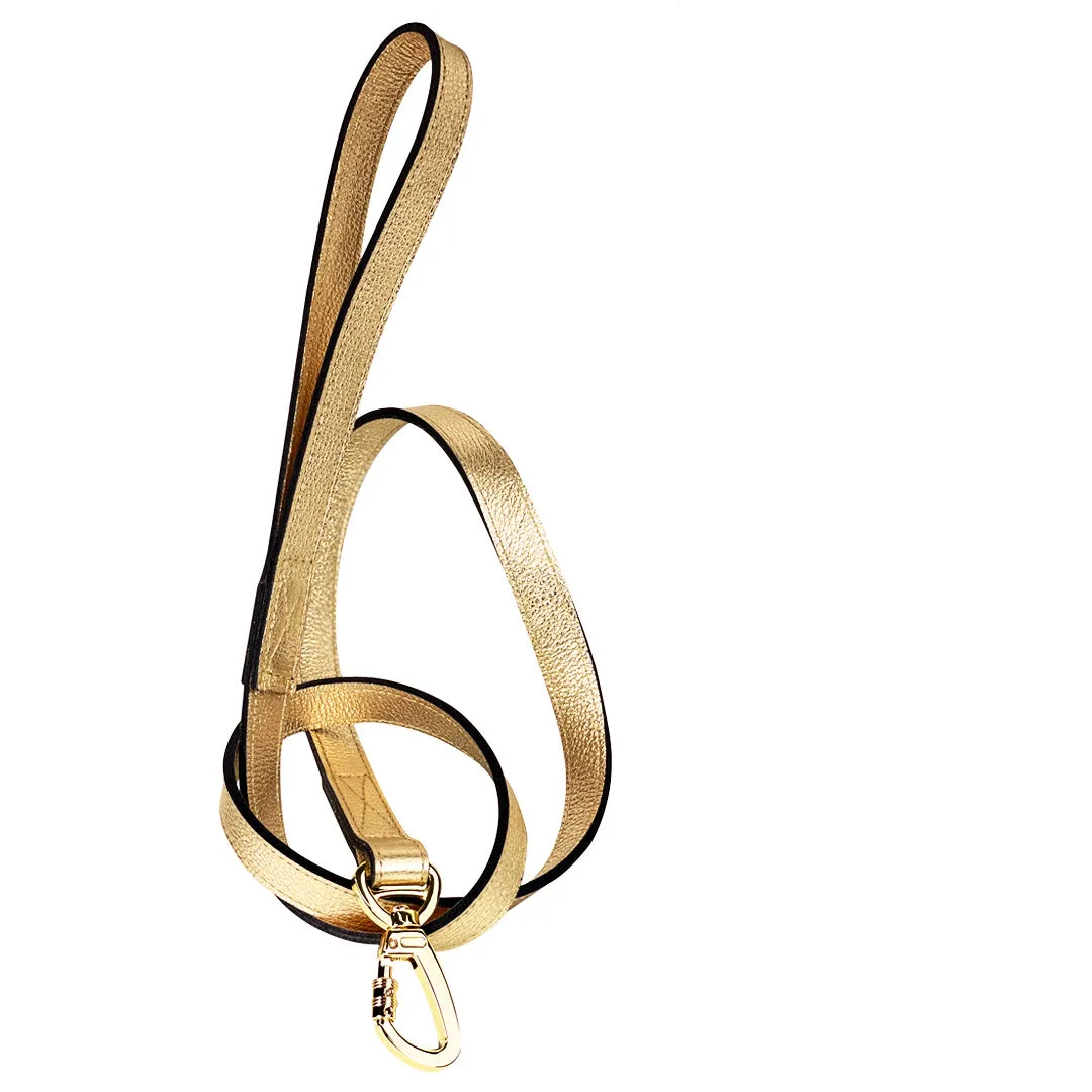 Imperial Dog Leash in Metallic Gold, Golden Shadow & Gold