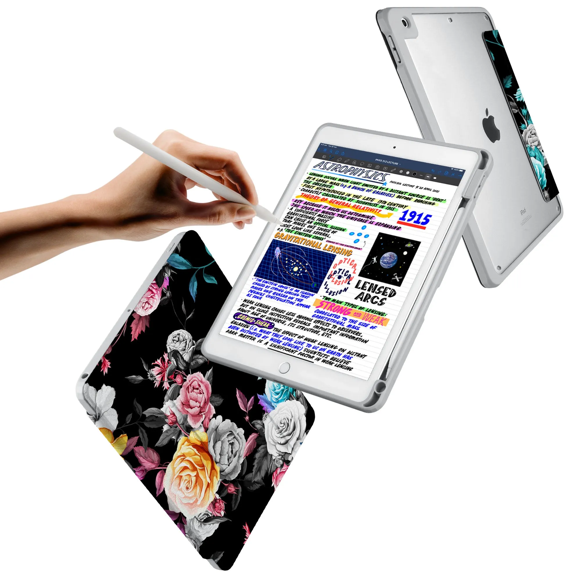 iPad 360 Elite Case - Black Flower