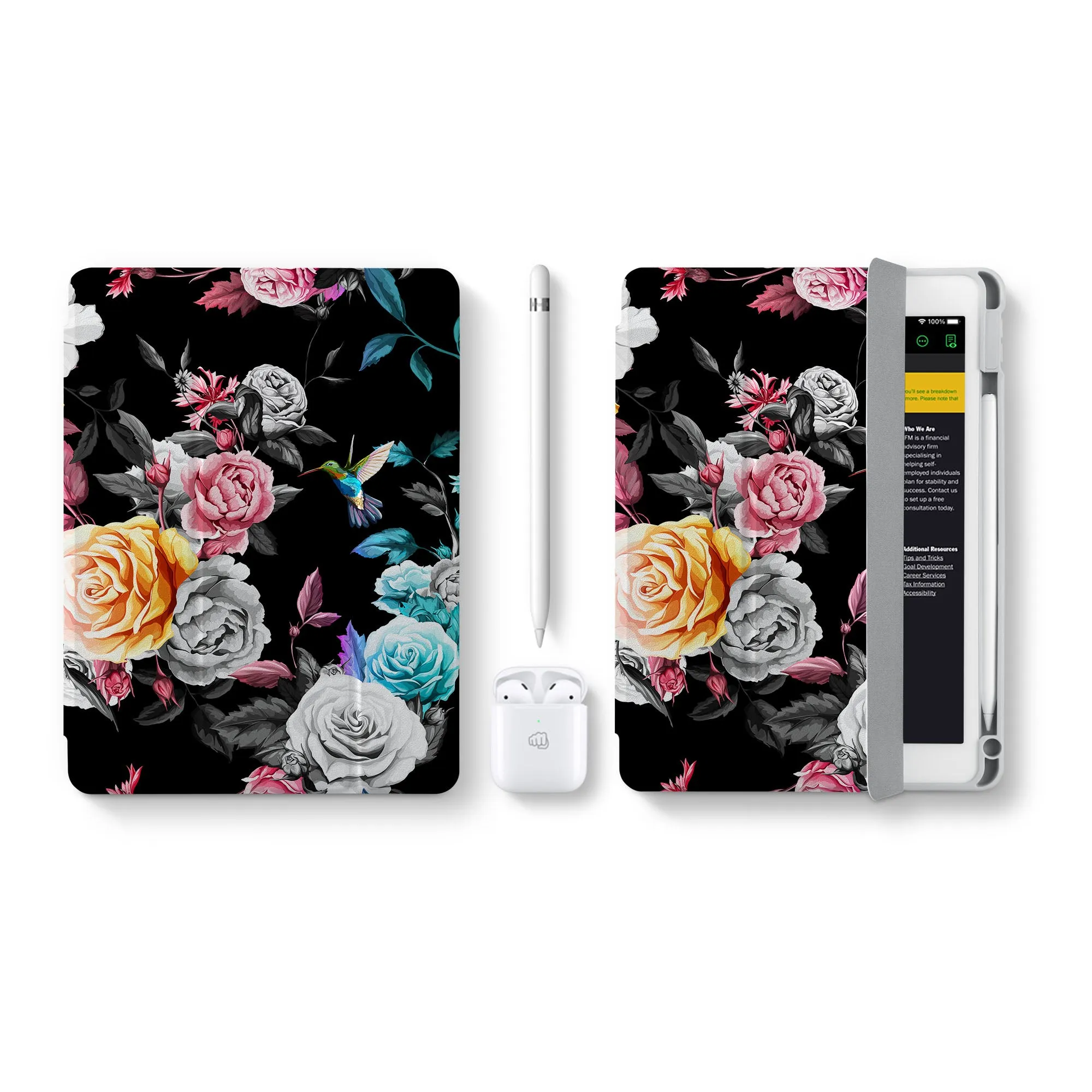 iPad 360 Elite Case - Black Flower