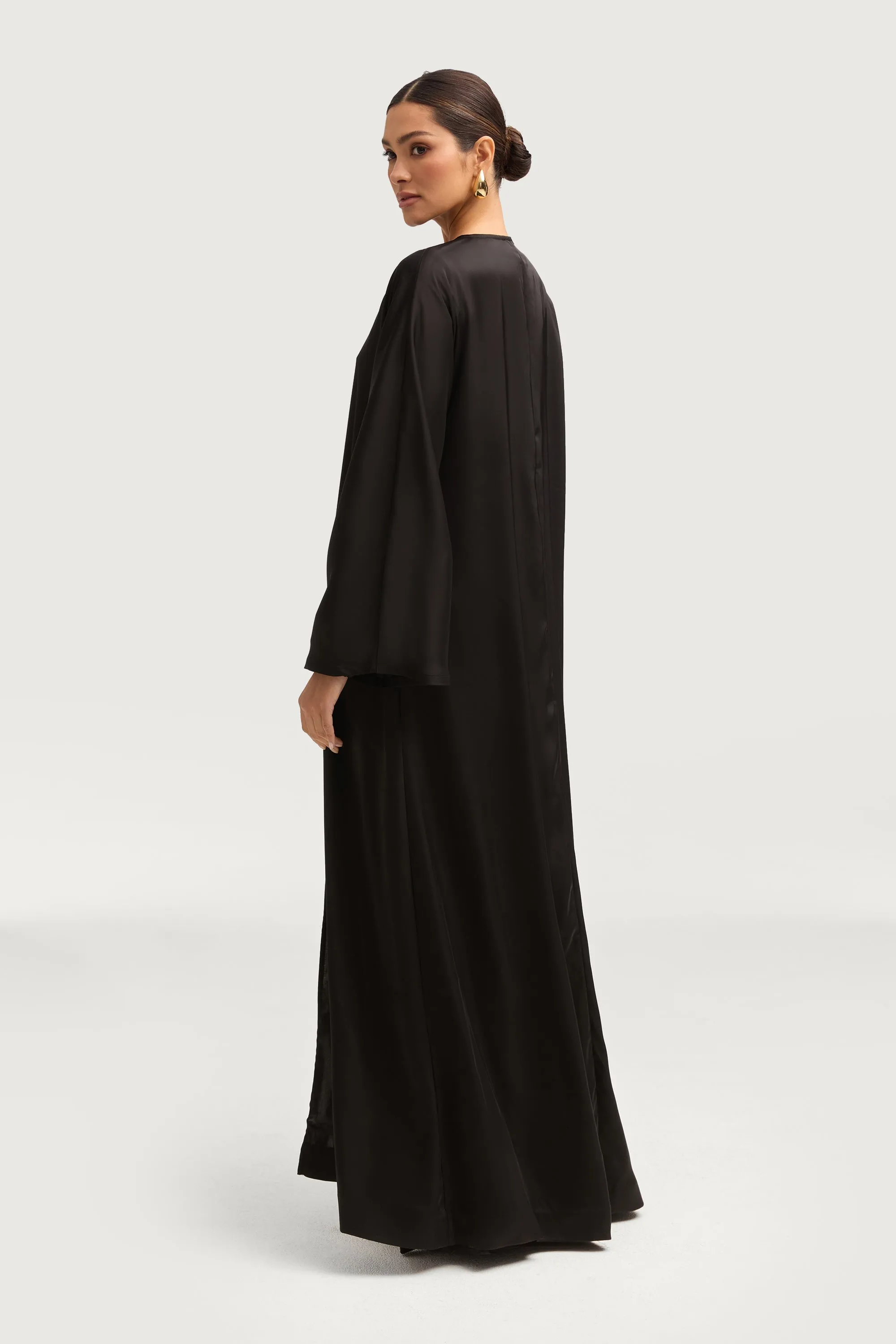 Kamila Open Abaya - Black