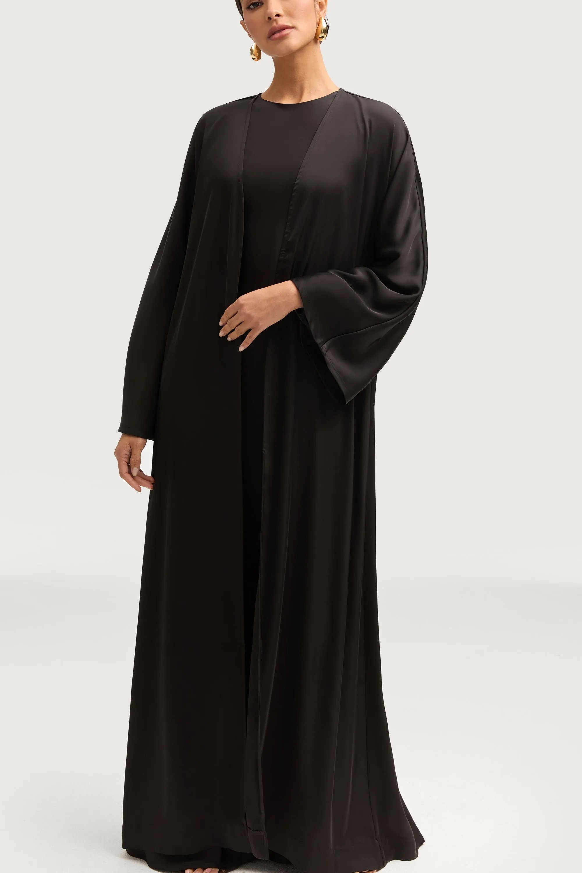 Kamila Open Abaya - Black