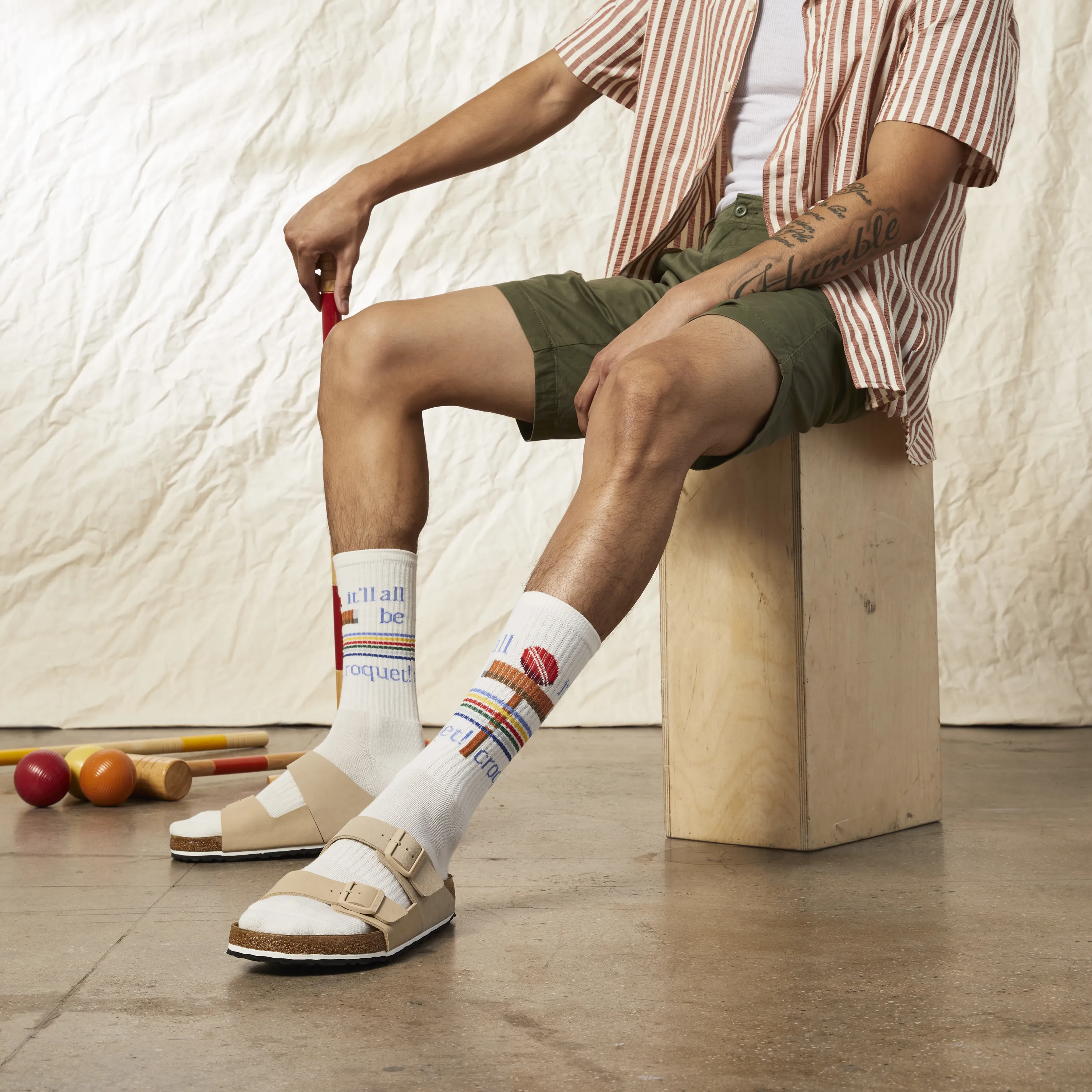 K.Bell Men's It'll Be Croquet Active Crew Sock