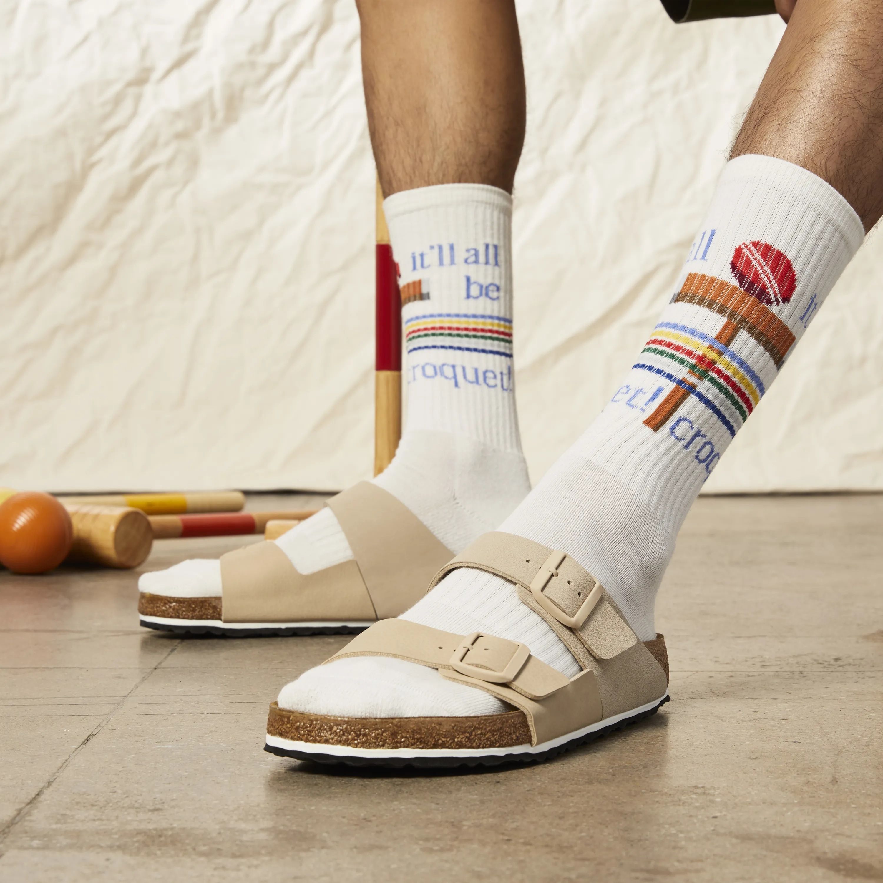 K.Bell Men's It'll Be Croquet Active Crew Sock