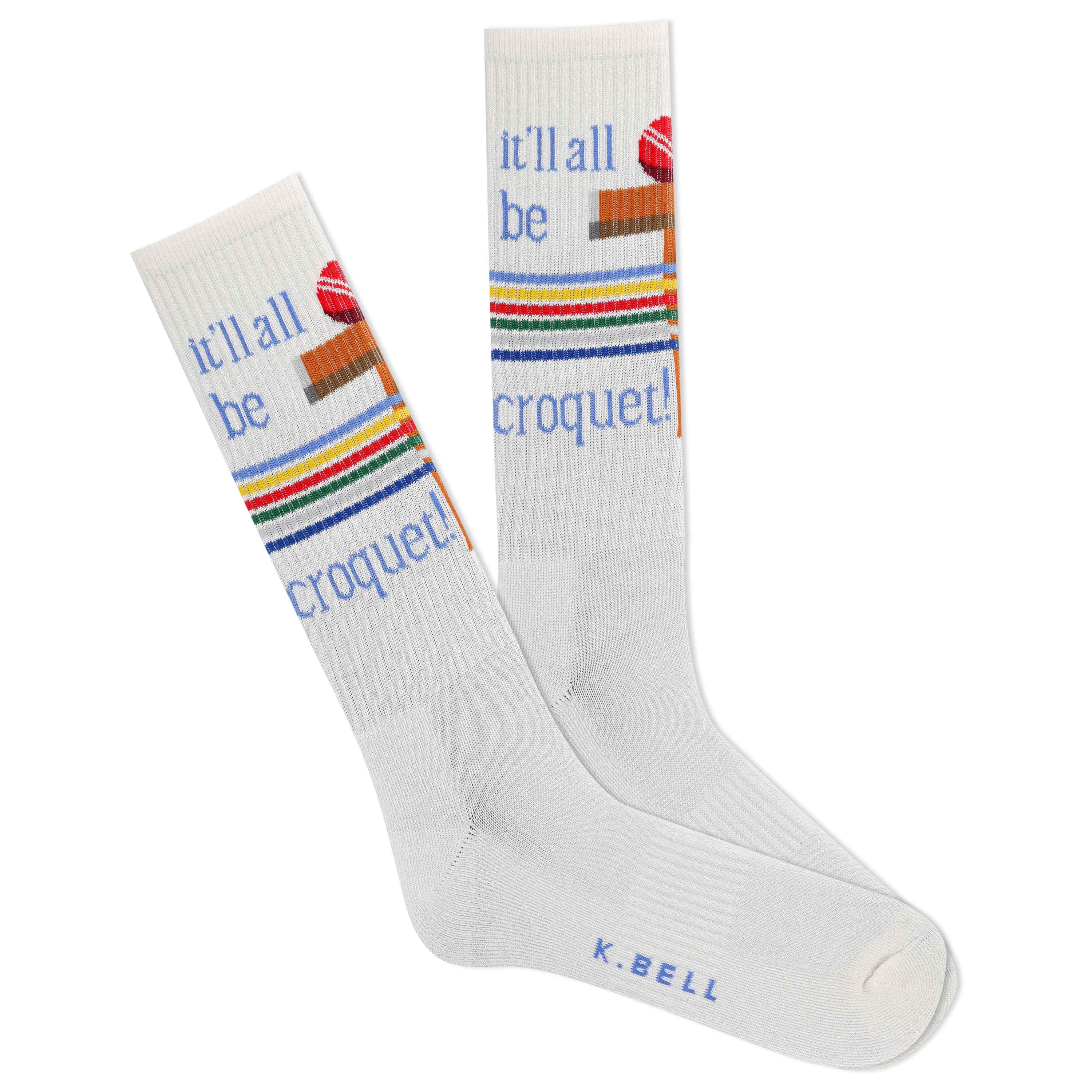 K.Bell Men's It'll Be Croquet Active Crew Sock