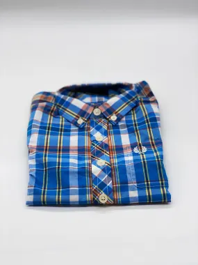 KIDS PRINCE BLUE POPLIN MADRAS CHECK SHIRT