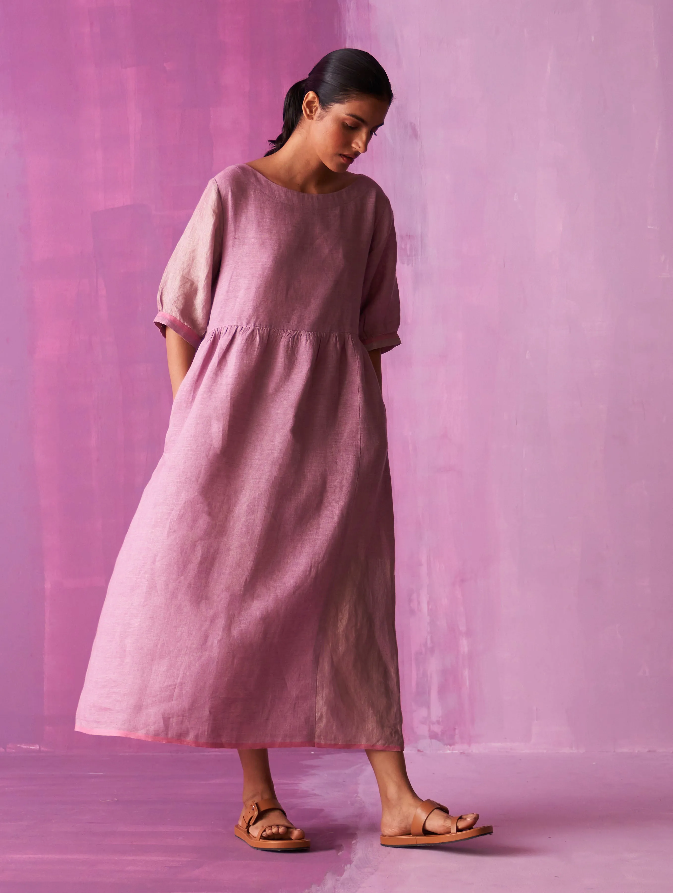 Kiri Signature Linen Dress - Lavender