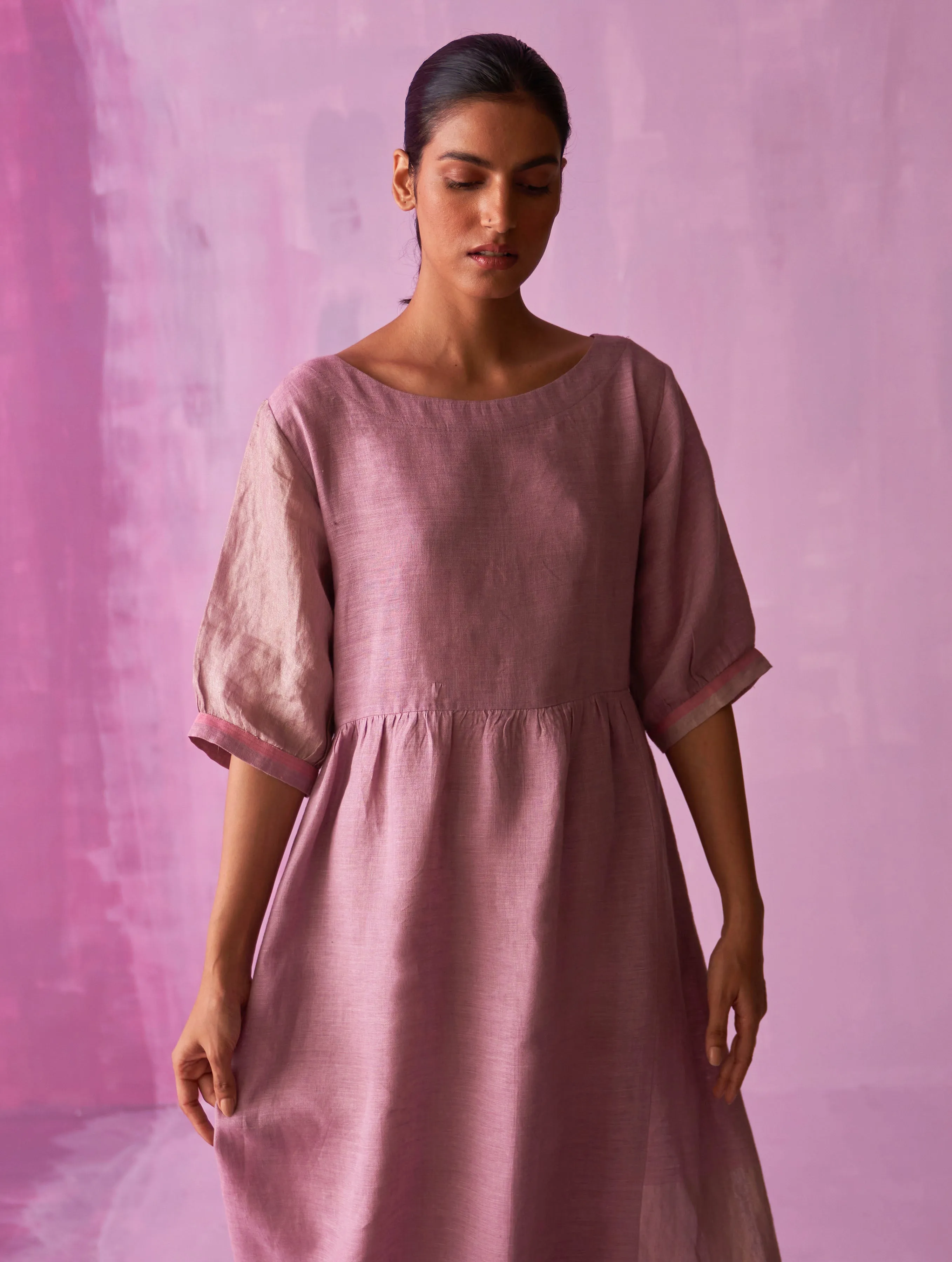 Kiri Signature Linen Dress - Lavender