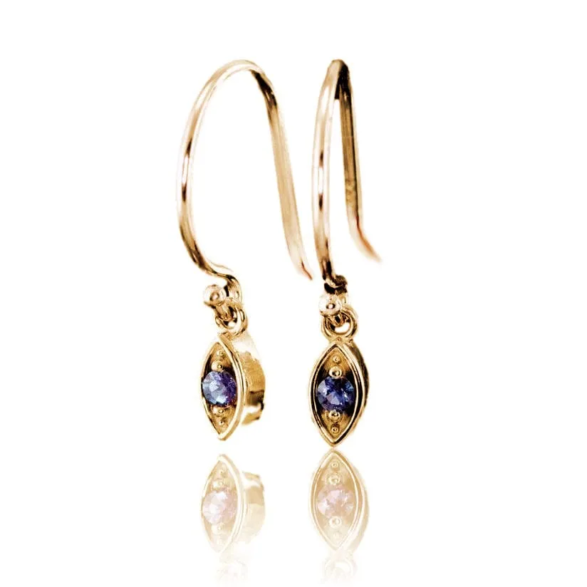 Lab-Grown Alexandrite Marquise Shape Dangle Earrings