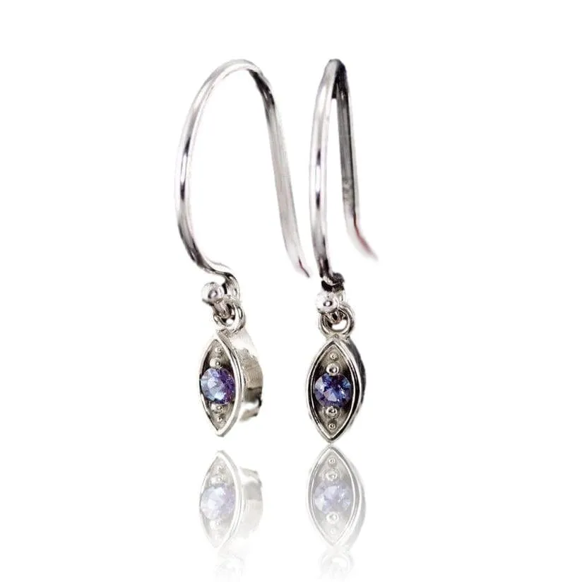 Lab-Grown Alexandrite Marquise Shape Dangle Earrings