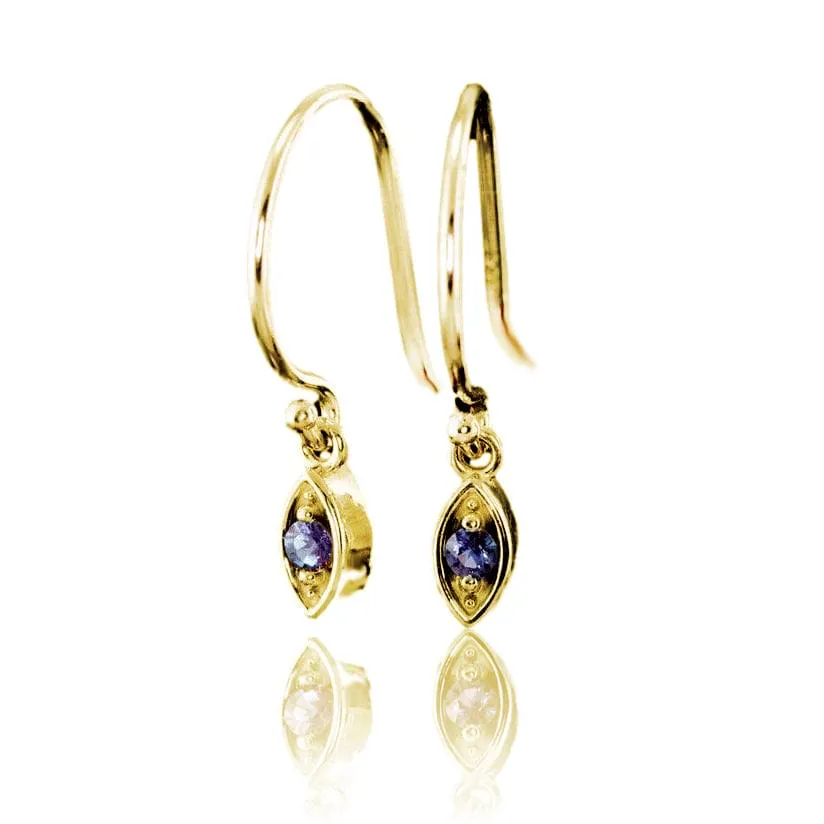 Lab-Grown Alexandrite Marquise Shape Dangle Earrings