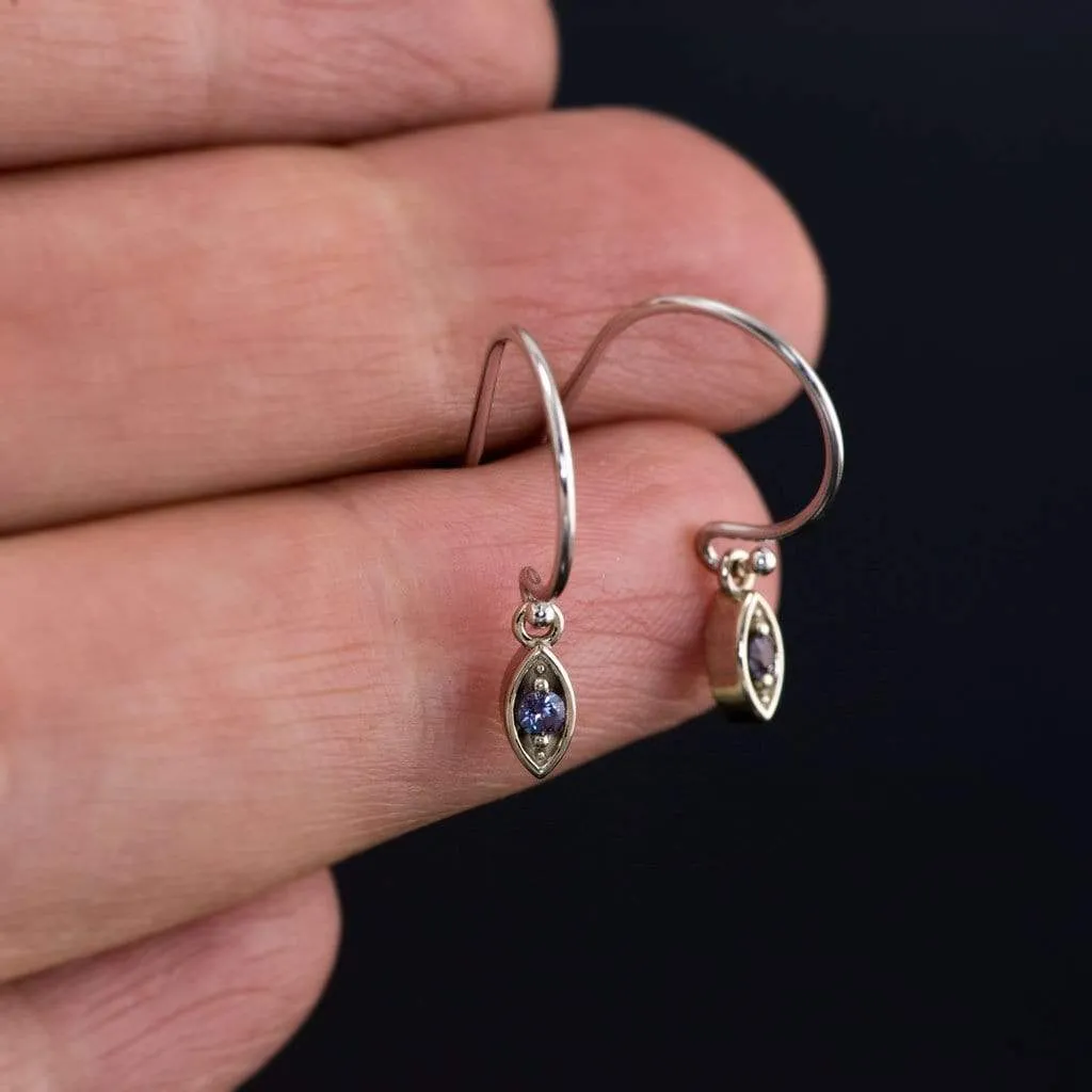 Lab-Grown Alexandrite Marquise Shape Dangle Earrings