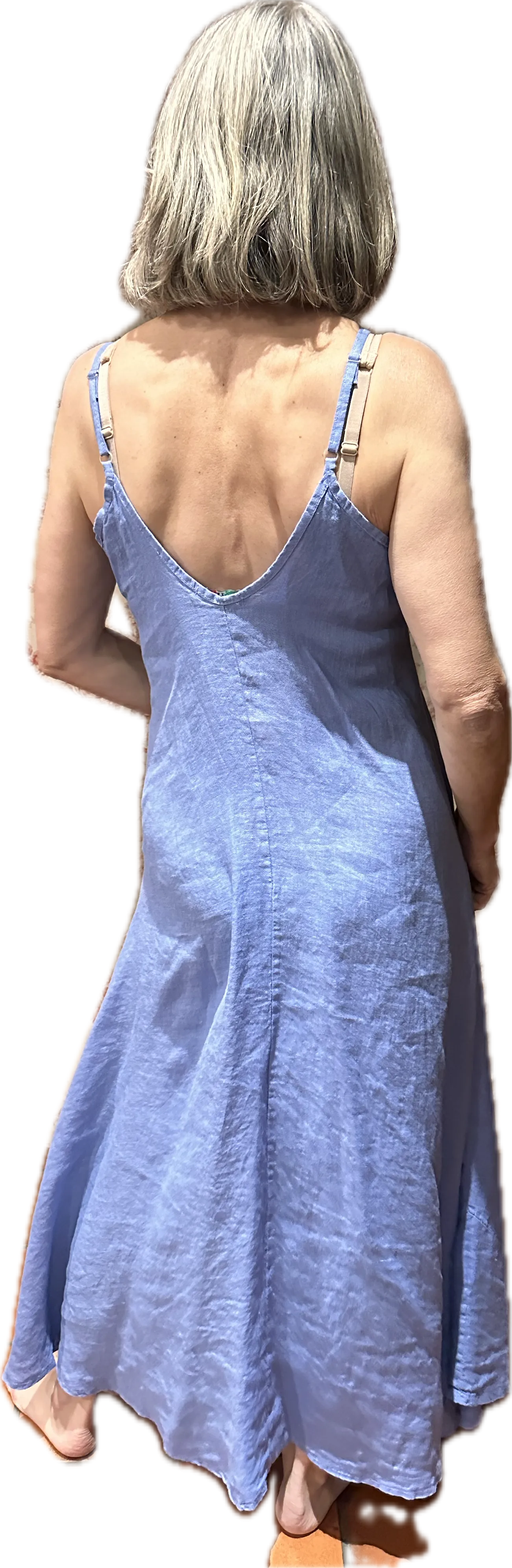 Linen - Bias Dress - Blue