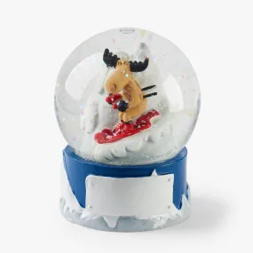 Little Blue House Mini Skiing Moose Snow Globe