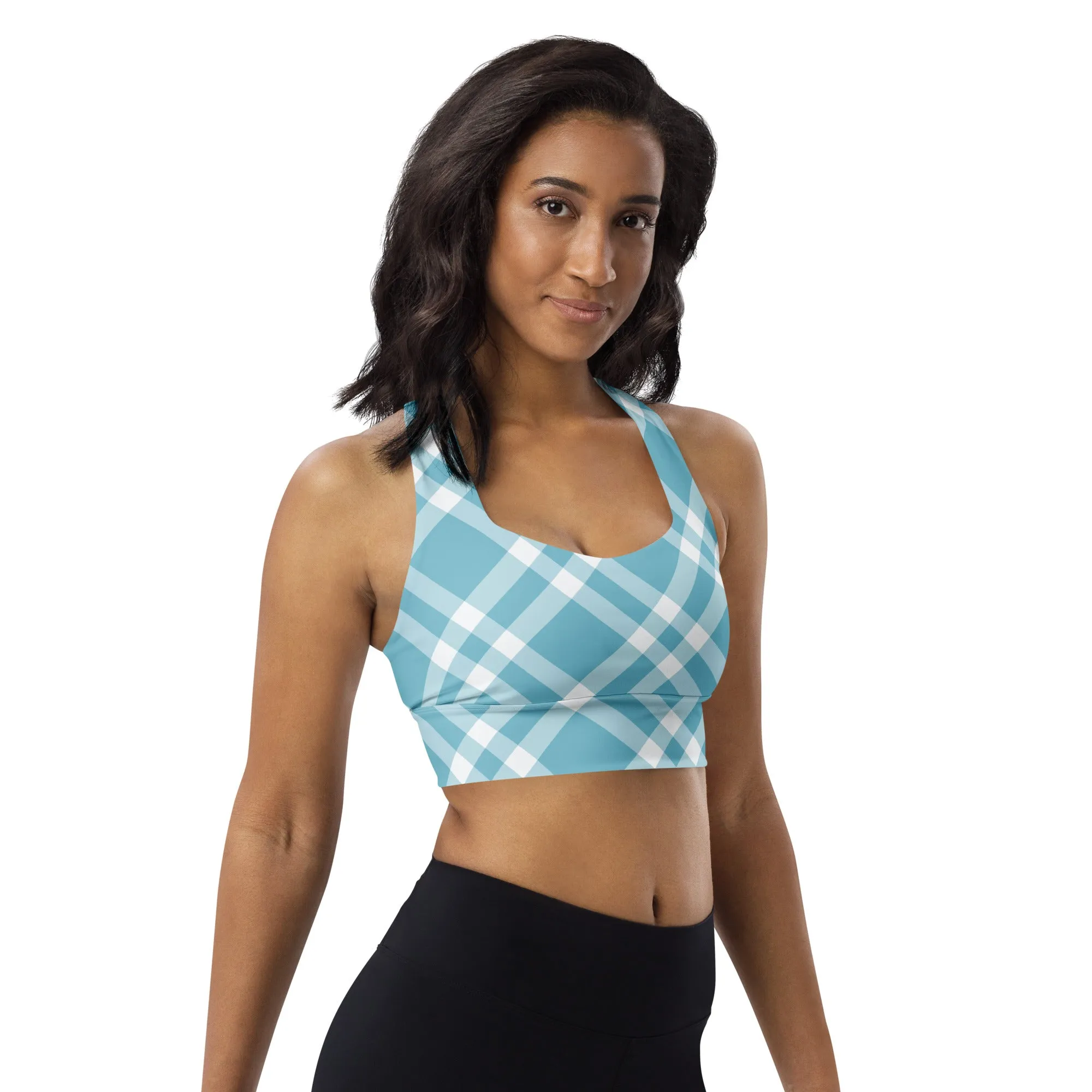 Longline sports bra Teal Blue