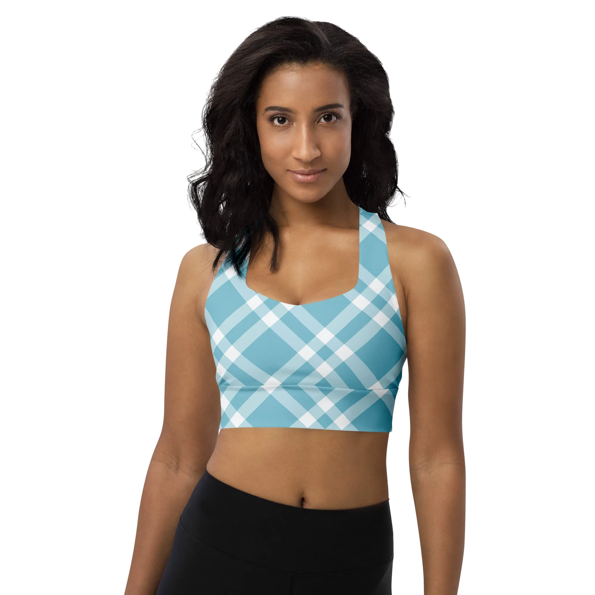 Longline sports bra Teal Blue