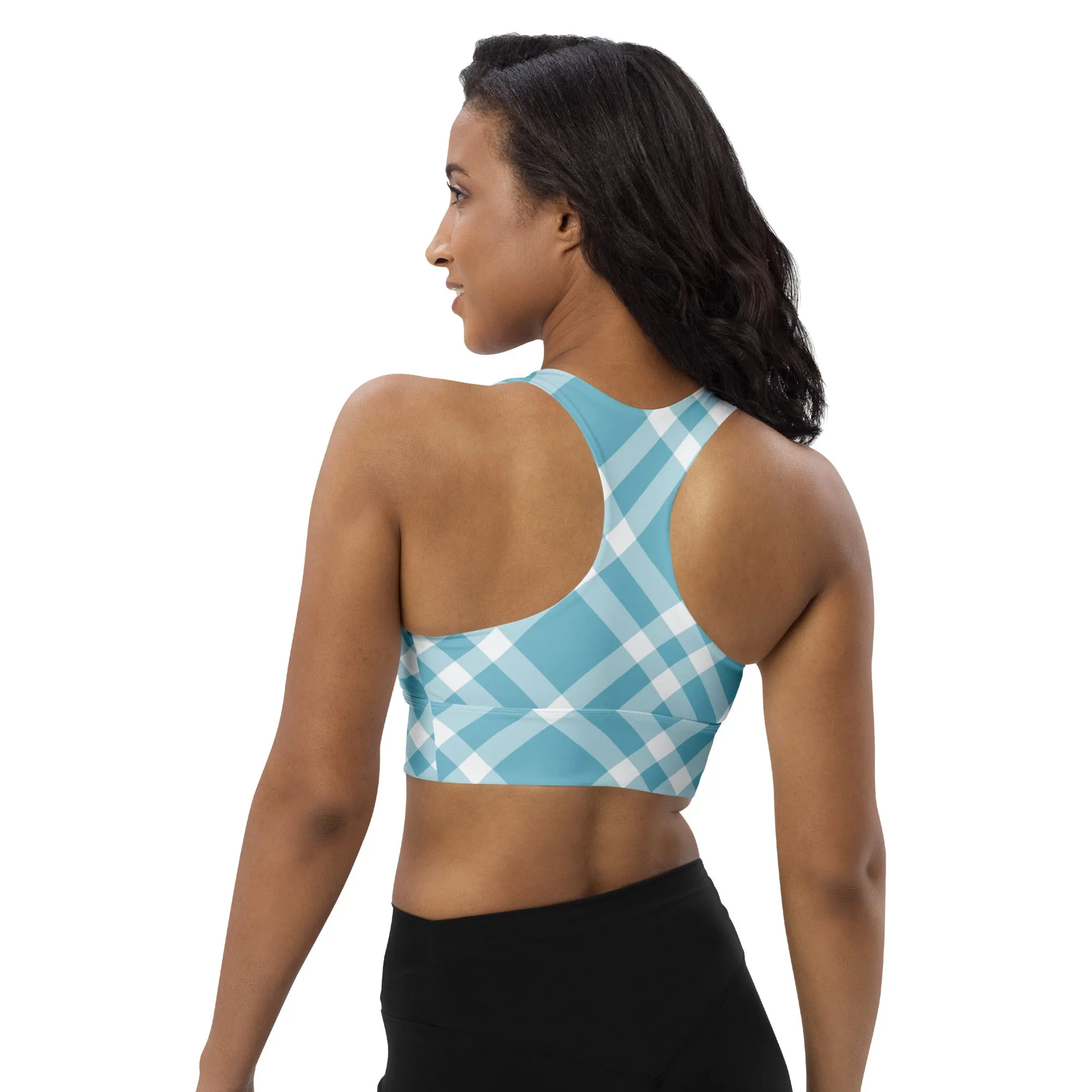 Longline sports bra Teal Blue