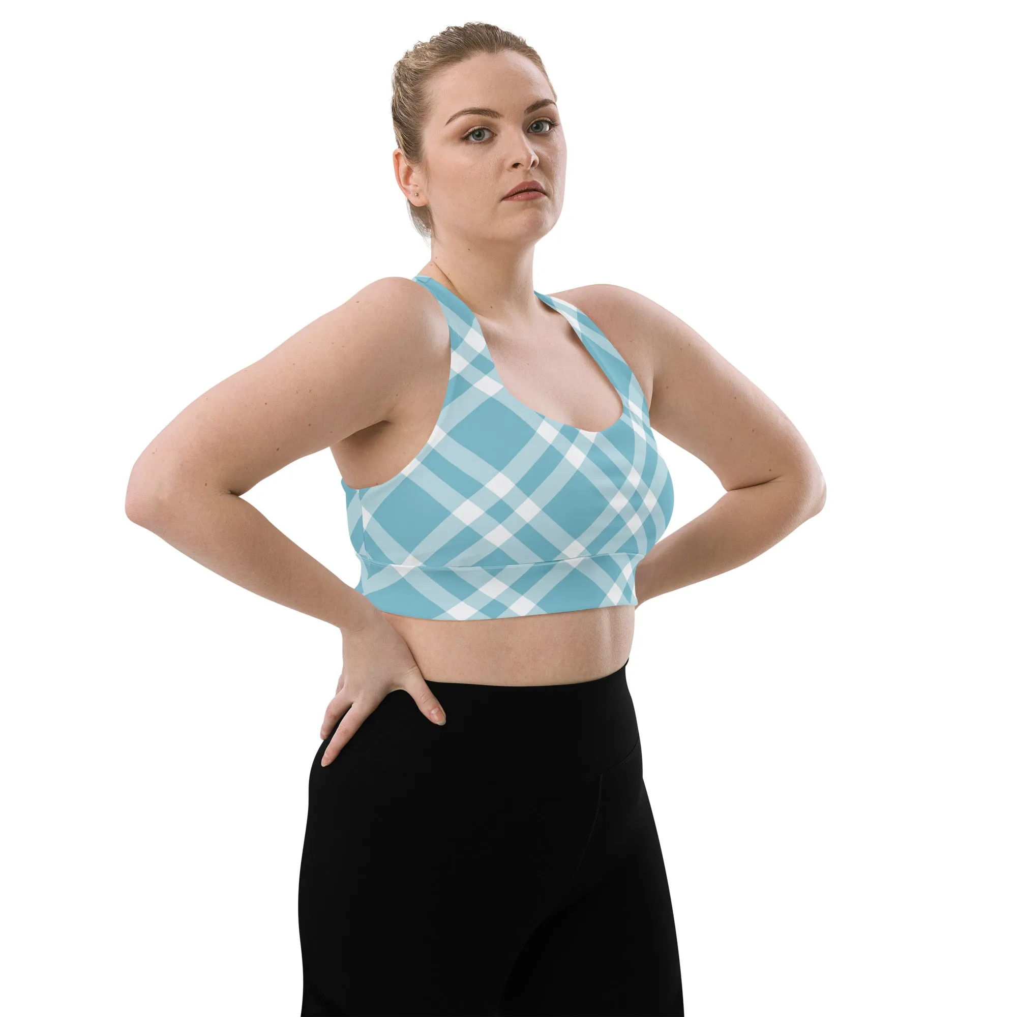 Longline sports bra Teal Blue