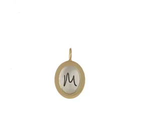 M Pendant in Silver and Gold