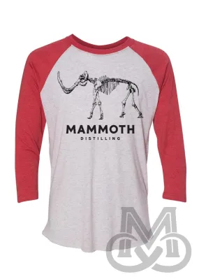 Mammoth Skeleton Baseball T-Shirt | National Red