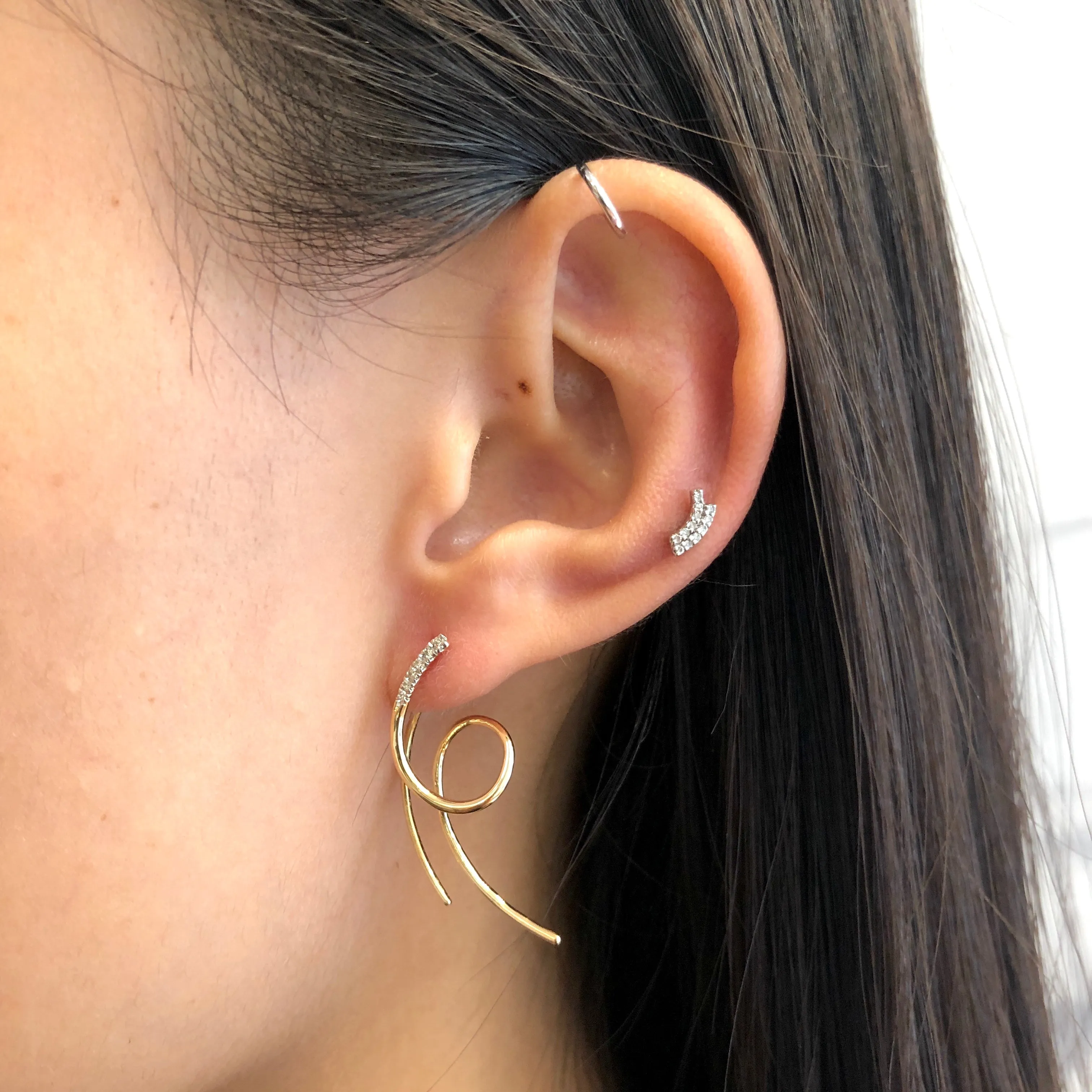 MBF Galaxy Spin Earring, 14k Gold