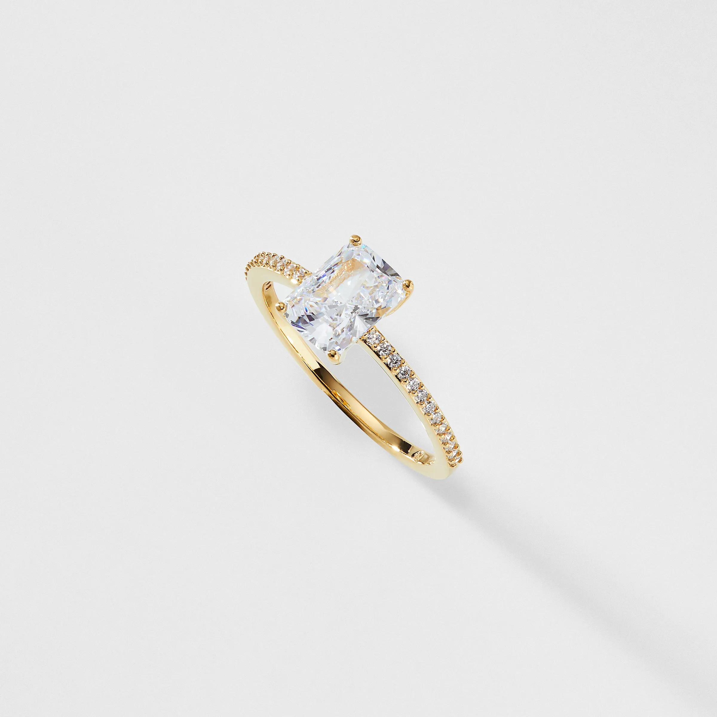 MODERN LOVE EMERALD CUT CZ RING