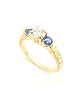 New Diamond and Sapphire Ring